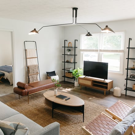Bedroom at The Lynn with modern decor
